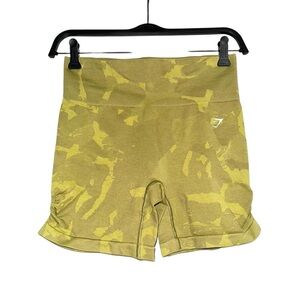 Gymshark Adapt Camo Yellow Green Seamless Shorts MEDIUM
